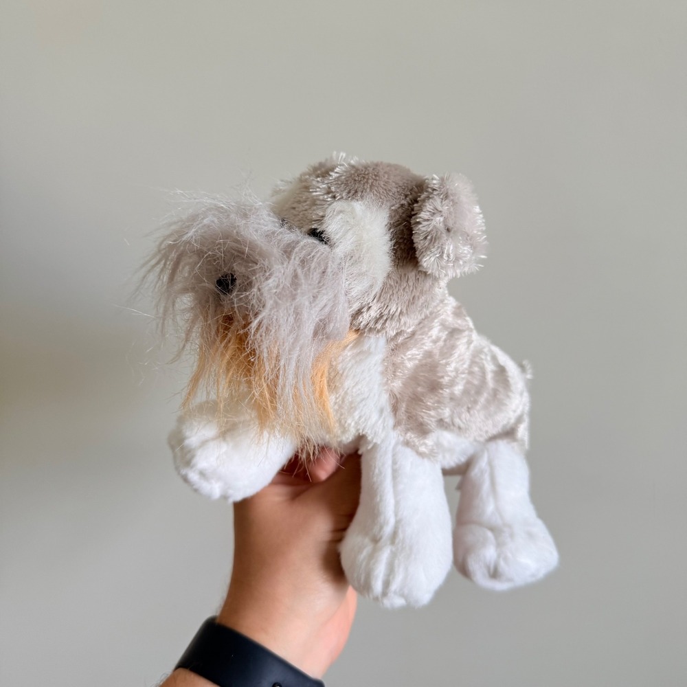 Ganz‎ Webkinz Schnauzer Plush Dog Grey White Stuffed Animal